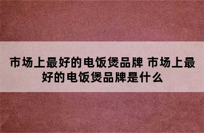 市场上最好的电饭煲品牌 市场上最好的电饭煲品牌是什么